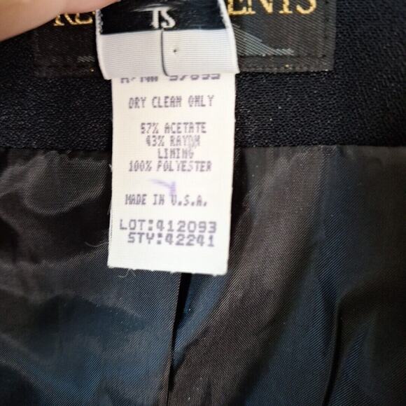 Vintage 90s Black Rayon Beaded Collarless Jacket Blazer Goth Women Size 12 Large - Picture 8 of 8